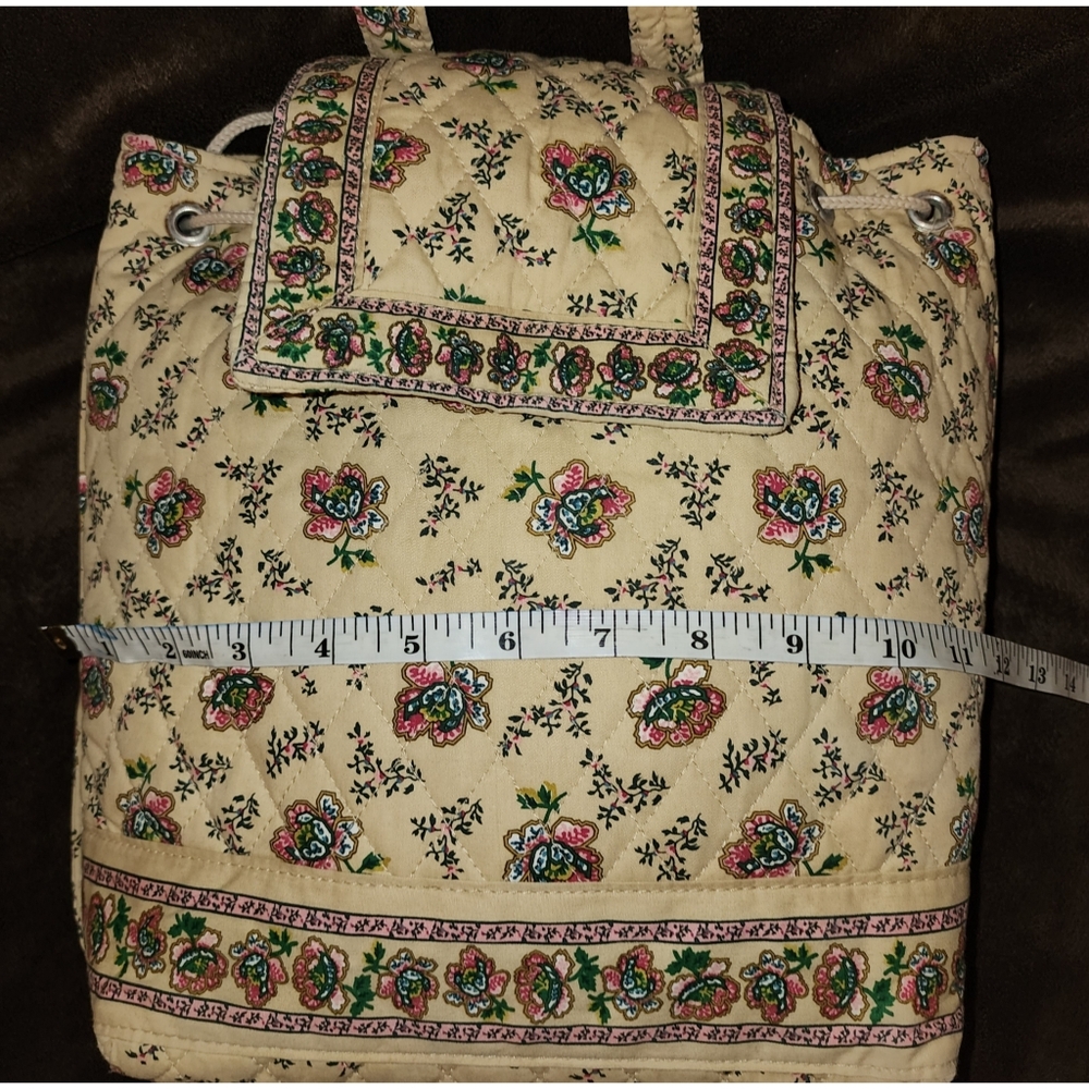 Americana by Sharif Women's Backpack Beige Multi-Colored Floral Like-New! - Picture 10 of 12
